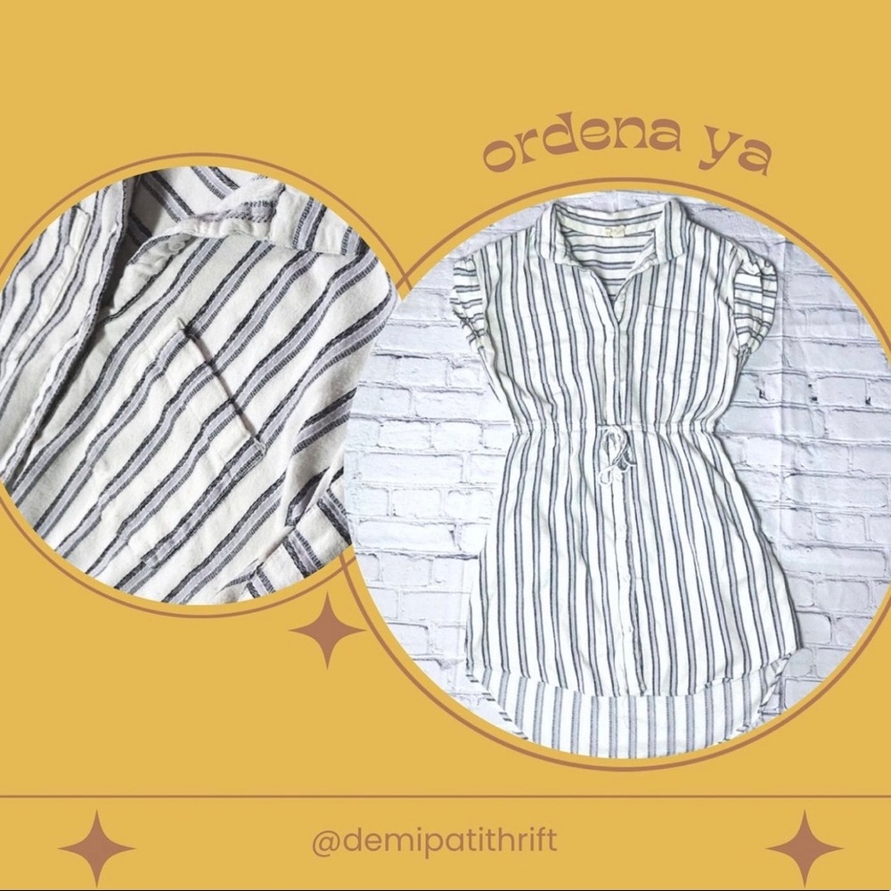 White short dress with stripes